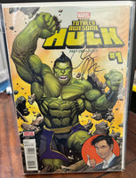 MARVEL COMICS THE TOTALLY AWESOME HULK ISSUE #1 (SIGNED / AUTO OF GREG PAK) (1ST APPEARANCE OF AMADEUS CHO AS HULK / LADY HELLBENDER) (DIRECT EDITION) (MIDTOWN COMICS COA) (FEB 2016) (🔑 KEY ISSUE) (📌 CONDITION 8.5/9.0)