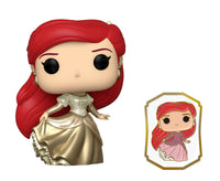 FUNKO POP! DISNEY PRINCESS: DANCING ARIEL W/ PIN (GOLD DRESS ) #220 (FUNKO SHOP EXCLUSIVE STICKER)