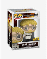 FUNKO POP! ANIMATION ATTACK ON TITAN: ZEKE JAEGER #1302 (HOT TOPIC EXCLUSIVE STICKER)