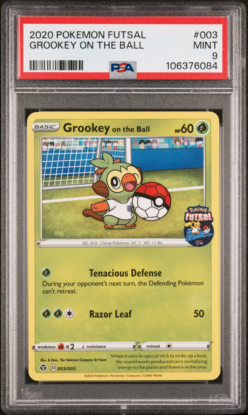 POKEMON TCG: POKEMON FUTSAL PROMO - GROOKEY ON THE BALL - 003/005 (NON HOLO) (ENGLISH) (GRADED / PSA 9) (📌 CONDITION 9.5)