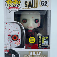 FUNKO POP! MOVIES SAW: BLOODY GLOW BILLY #52 (LE 2,500) (2014 SDCC EXCLUSIVE STICKER) (📌 CONDITION 5.5 / 6.0)