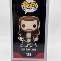 FUNKO POP! STAR WARS QUI GON JINN #128 (LE 2,000) (2016 NYCC EXCLUSIVE STICKER) (📌CONDITION 8.5/9.0)