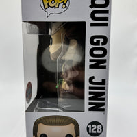 FUNKO POP! STAR WARS QUI GON JINN #128 (LE 2,000) (2016 NYCC EXCLUSIVE STICKER) (📌CONDITION 8.5/9.0)