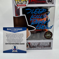 FUNKO POP! MOVIES A NIGHTMARE ON ELM STREET: GLOW FREDDY KRUEGER #02 (GLOW CHASE) (SIGNED / AUTOGRAPHED BY ROBERT ENGLUND) (BECKETT COA) (3 LANGUAGE RELEASE) (JJL 180404) (📌 CONDITION 8.0)