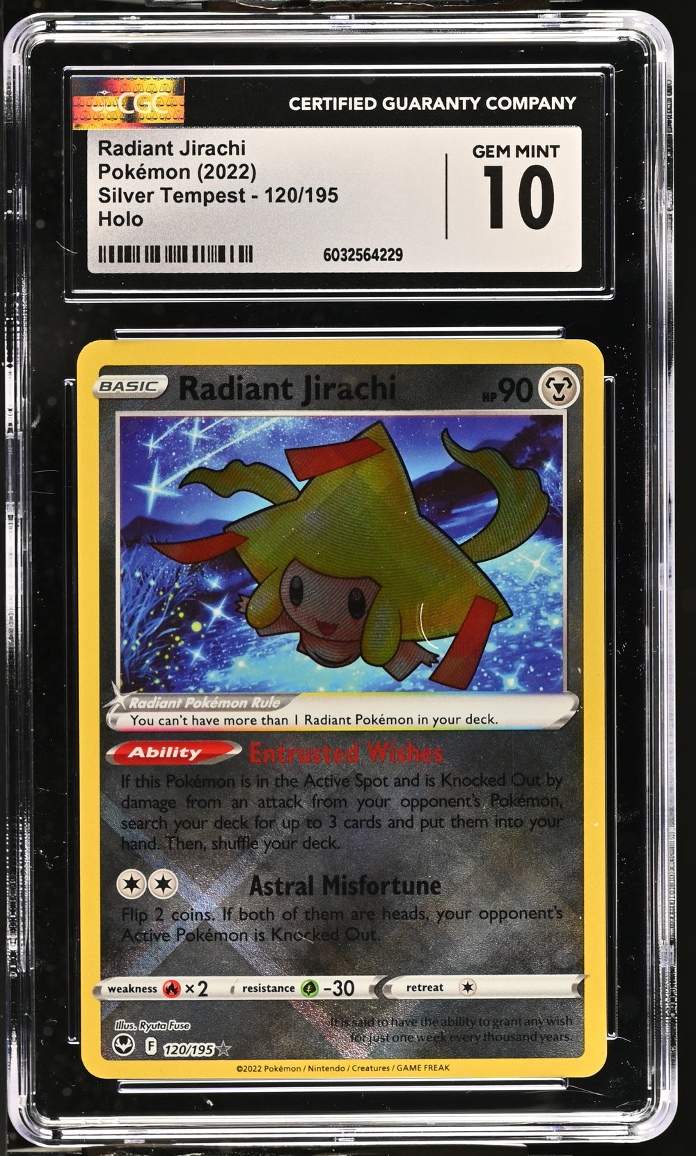 POKEMON TCG: SILVER TEMPEST - RADIANT JIRACHI - 120/195 (HOLO) (ENGLISH) (GRADED / CGC 10) (📌 CONDITION 9.5)