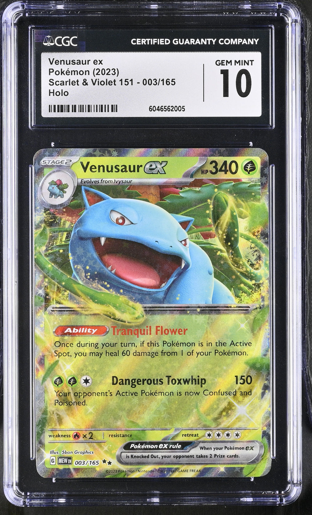 POKEMON TCG: SCARLET & VIOLET 151 - VENUSAUR EX - 003/165 (HOLO) (ENGLISH) (GRADED / CGC 10) (📌 CONDITION 9.5)