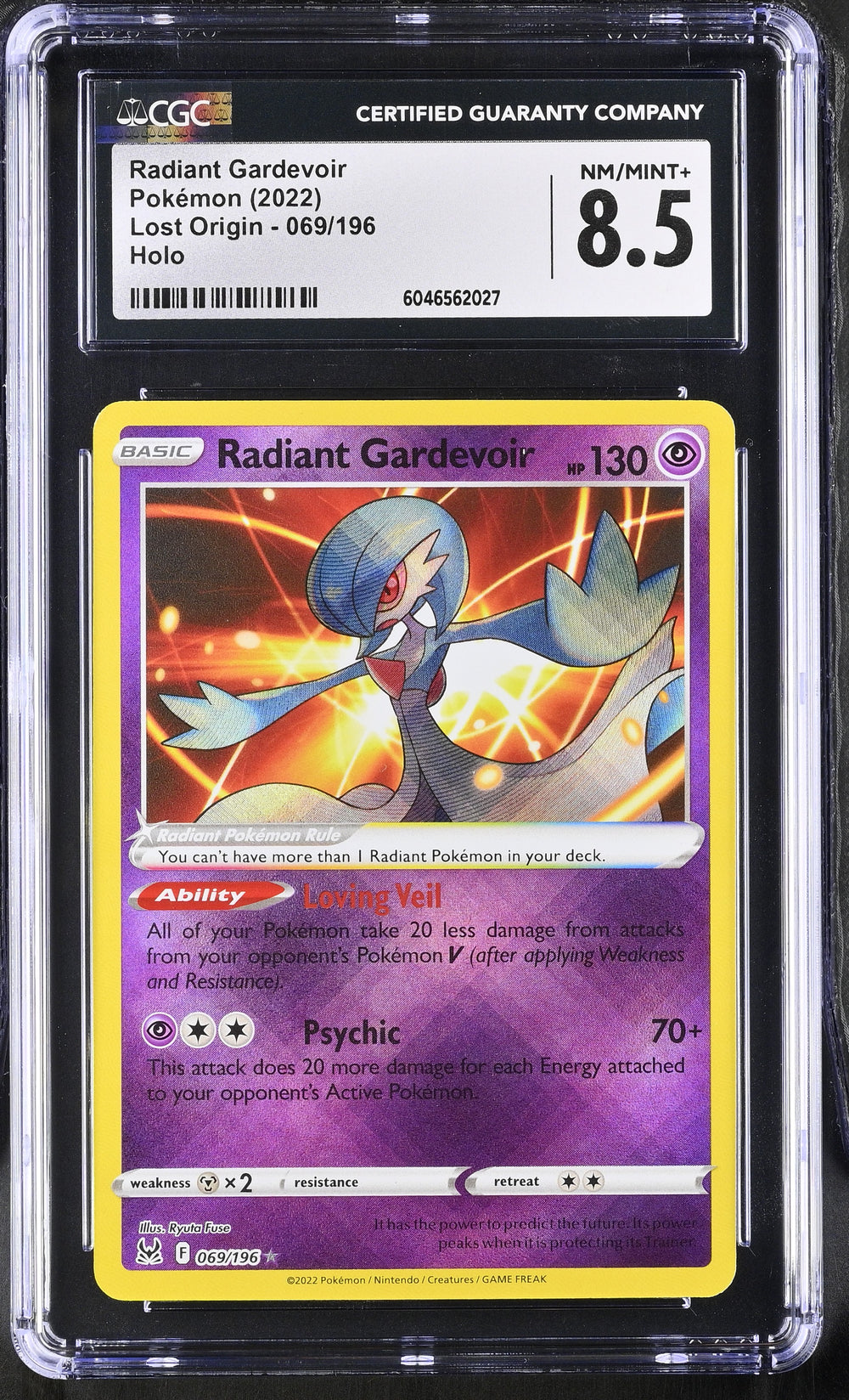 POKEMON TCG: LOST ORIGIN - RADIANT GARDEVOIR - 069/196 (HOLO) (ENGLISH) (GRADED / CGC 8.5) (📌 CONDITION 9.5)