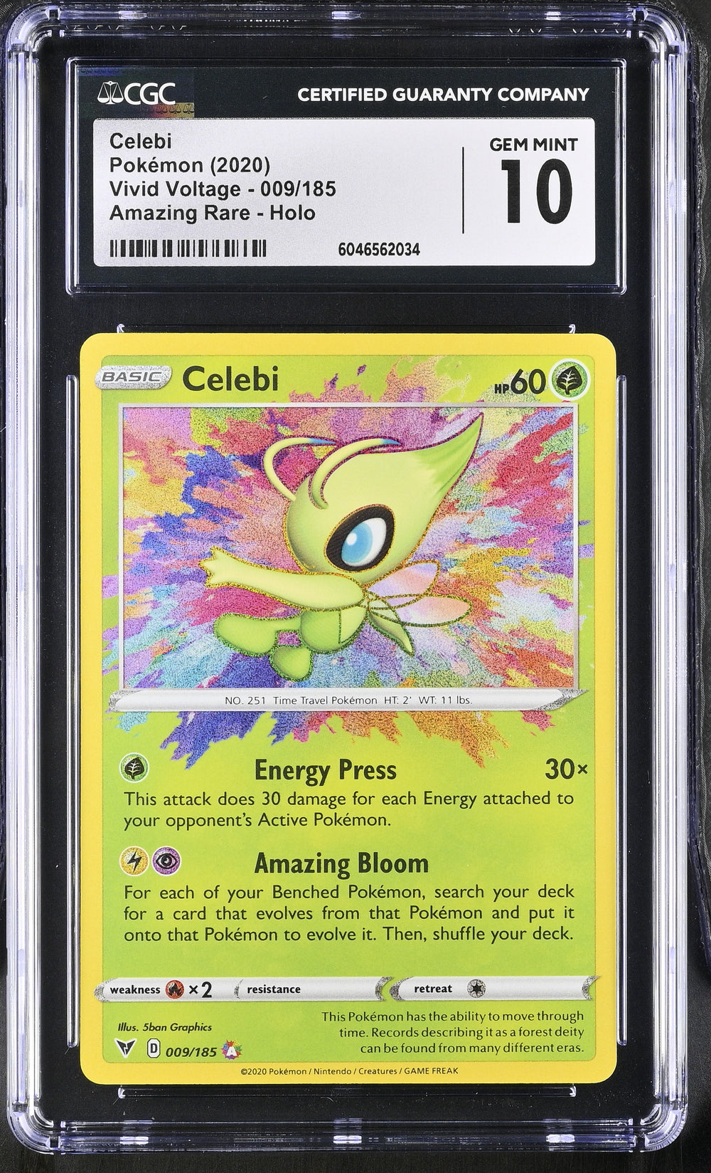 POKEMON TCG: VIVID VOLTAGE - CELEBI - 009/185 (AMAZING RARE - HOLO) (ENGLISH) (GRADED / CGC 10) (📌 CONDITION 9.5)