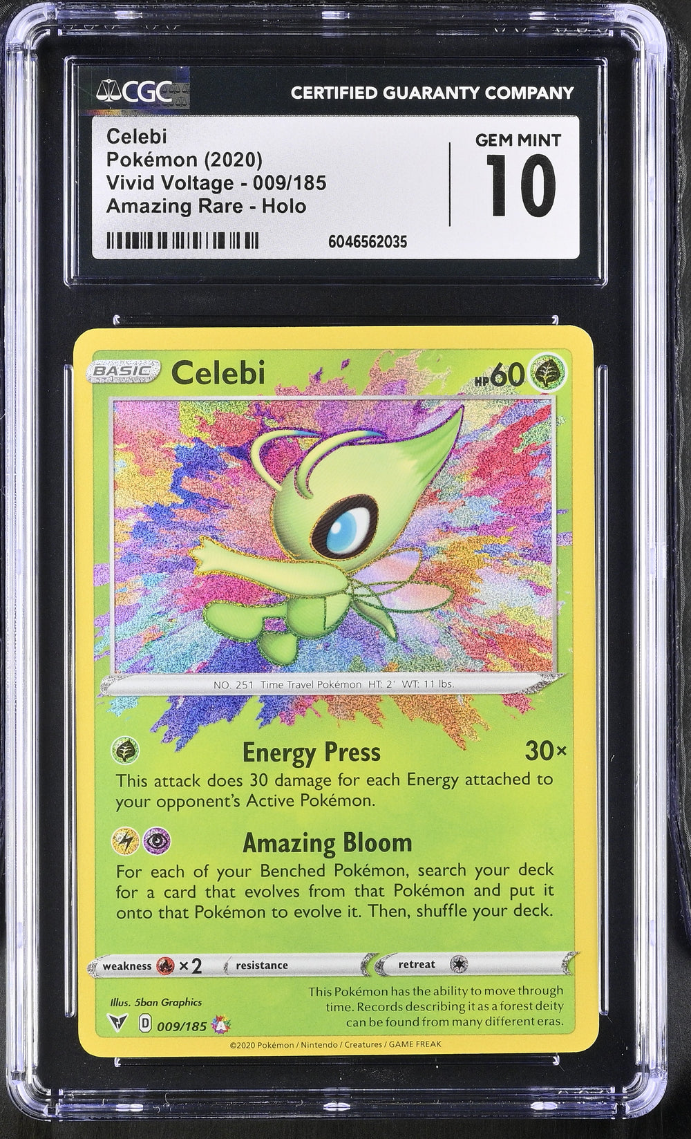 POKEMON TCG: VIVID VOLTAGE - CELEBI - 009/185 (AMAZING RARE - HOLO) (ENGLISH) (GRADED / CGC 10) (📌 CONDITION 9.5)