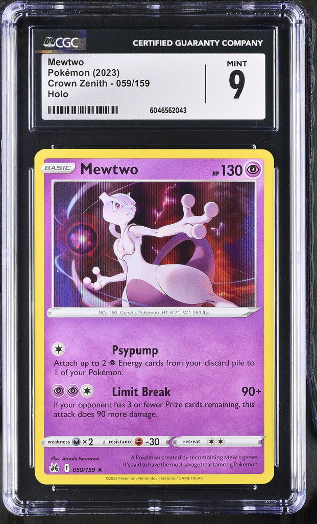mewtwo pokemon card crown zenith POKEMON TCG: CROWN ZENITH - MEWTWO - 059/159 (HOLO) (ENGLISH) (GRADED