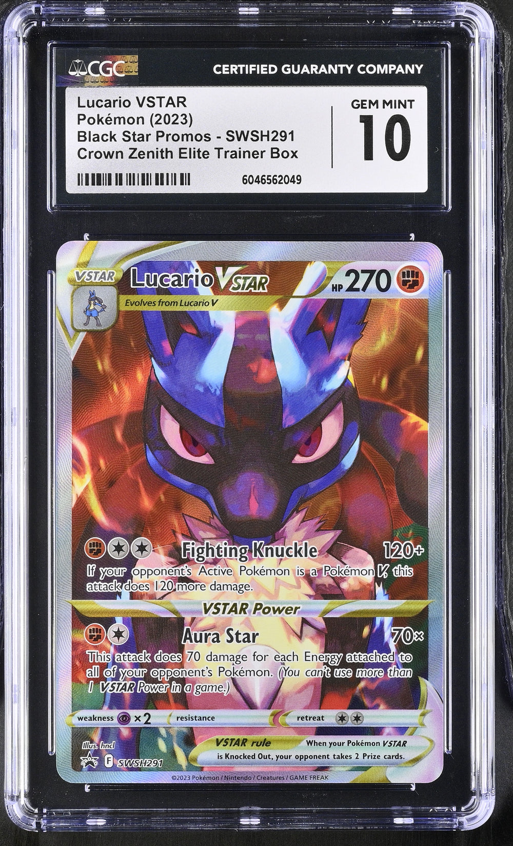 POKEMON TCG: SWORD & SHIELD PROMO - LUCARIO VSTAR - SWSH291 (CROWN ZENITH ETB - HOLO) (ENGLISH) (GRADED / CGC 10) (📌 CONDITION 9.5)