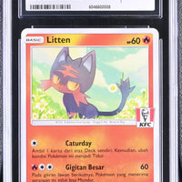 POKEMON TCG: SUN & MOON PROMOS - LITTEN - 182/SM-P (KFC CHAKI KIDS MEAL - NON HOLO) (INDONESIAN) (GRADED / CGC 9) (📌 CONDITION 9.5)