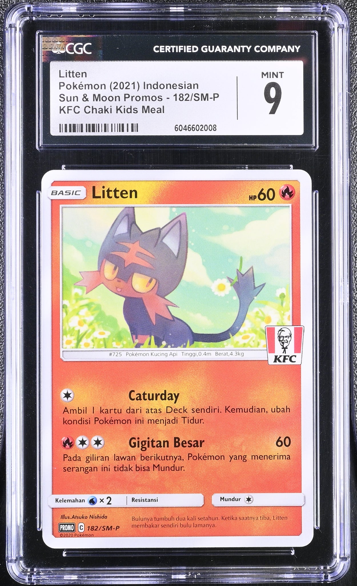 litten pokemon card shiny POKEMON TCG: SUN & MOON PROMOS - LITTEN - 182/SM-P (KFC CHAKI KIDS MEAL