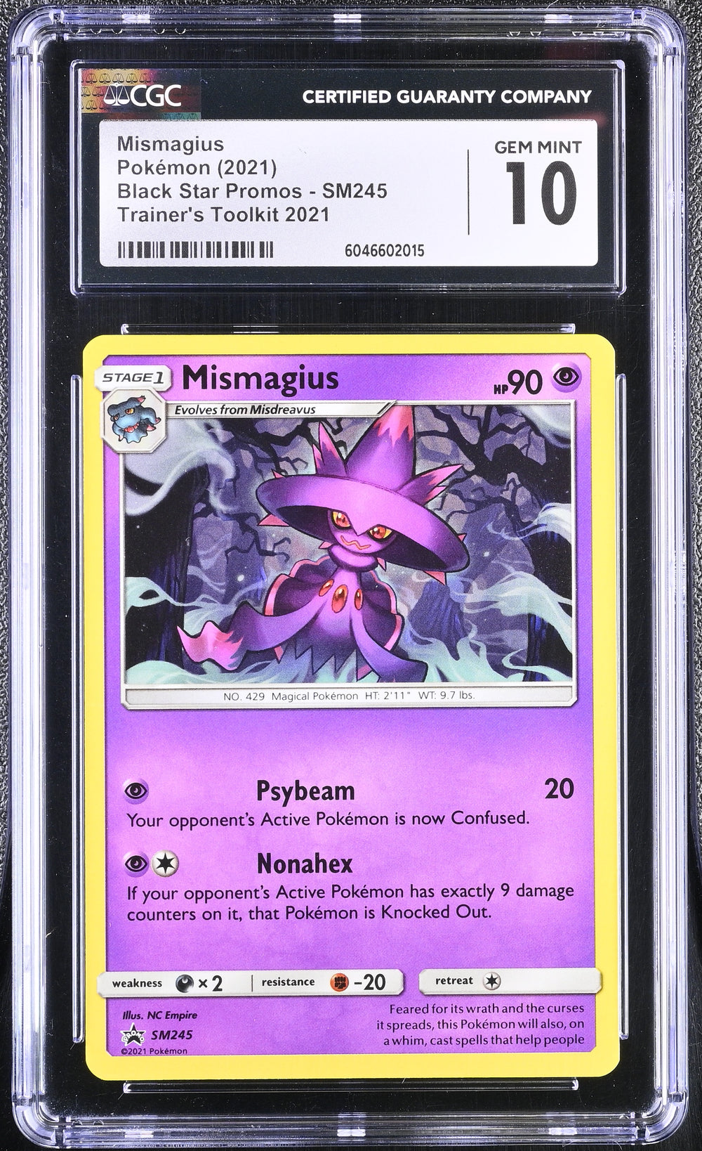 POKEMON TCG: SUN & MOON PROMOS - MISMAGIUS - SM245 (TRAINER'S TOOLKIT 2021 - NON HOLO) (ENGLISH) (GRADED / CGC 10) (📌 CONDITION 9.5)