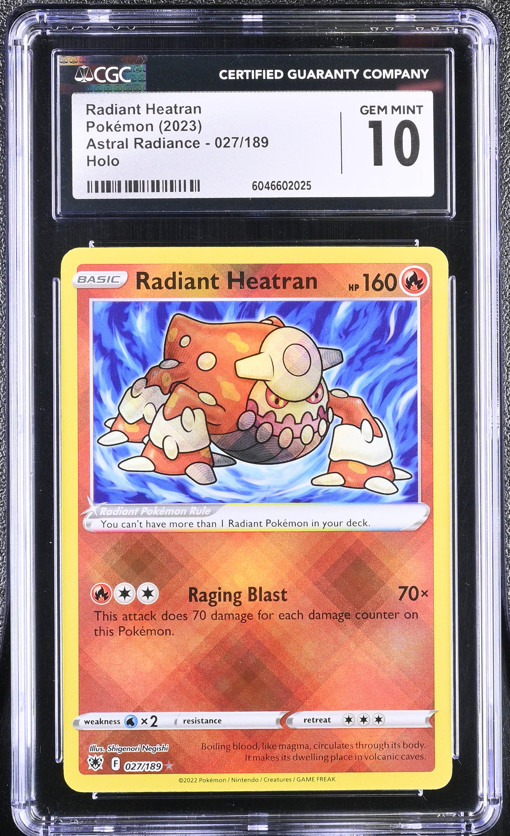 POKEMON TCG: ASTRAL RADIANCE - RADIANT HEATRAN - 027/189 (HOLO) (ENGLISH) (GRADED / CGC 10) (📌 CONDITION 9.5)