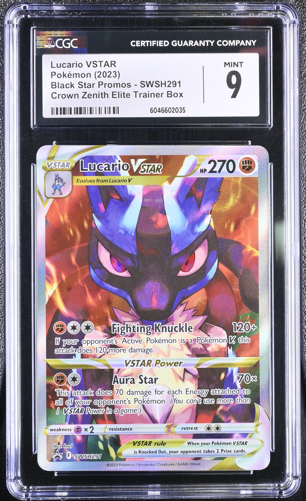 POKEMON TCG: SWORD & SHIELD PROMO - LUCARIO VSTAR - SWSH291 (CROWN ZENITH ETB - HOLO) (ENGLISH) (GRADED / CGC 9) (📌 CONDITION 9.5)