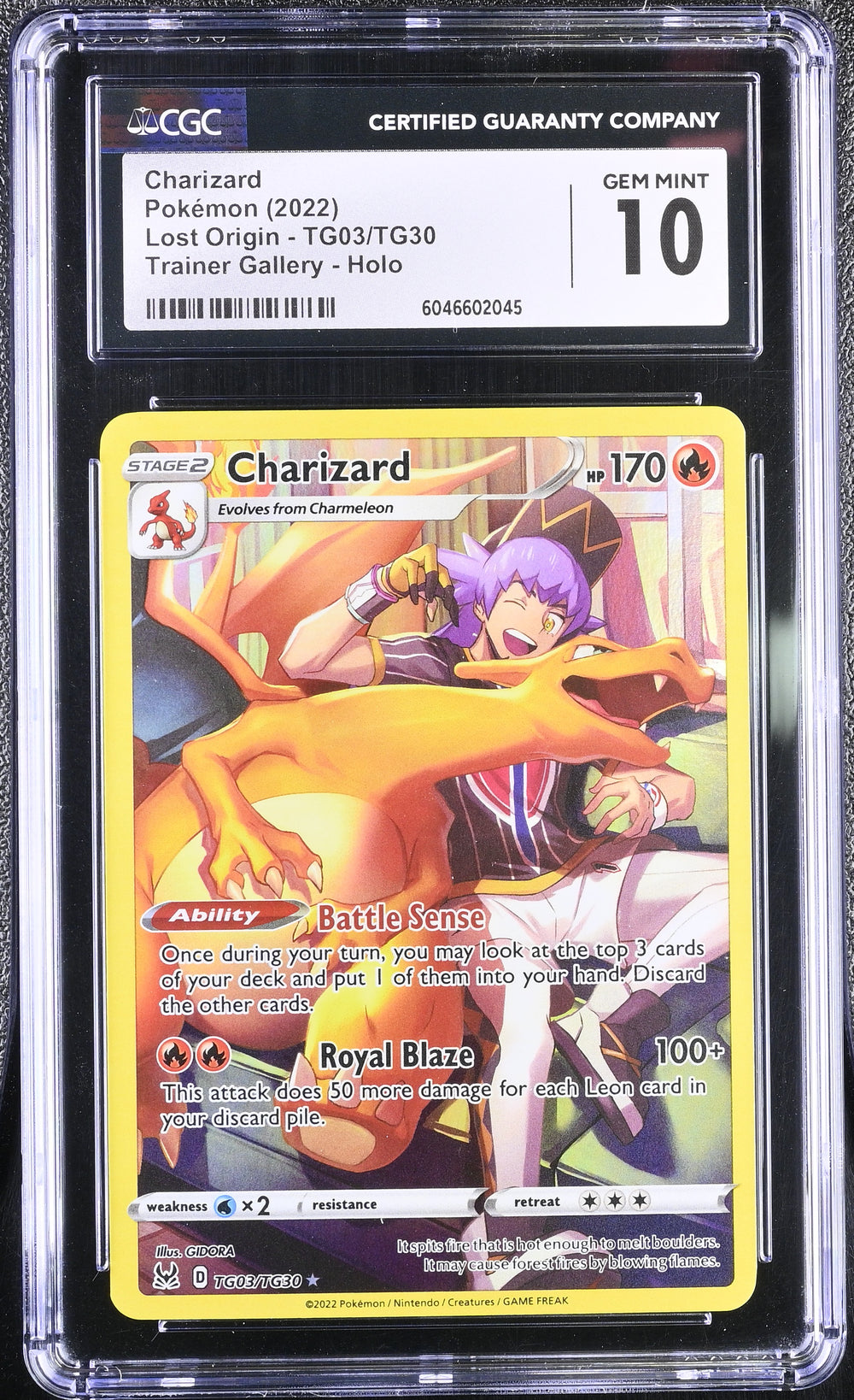 POKEMON TCG: LOST ORIGIN - CHARIZARD - TG03/TG30 (TRAINER GALLERY - HOLO) (ENGLISH) (GRADED / CGC 10) (📌 CONDITION 9.5)