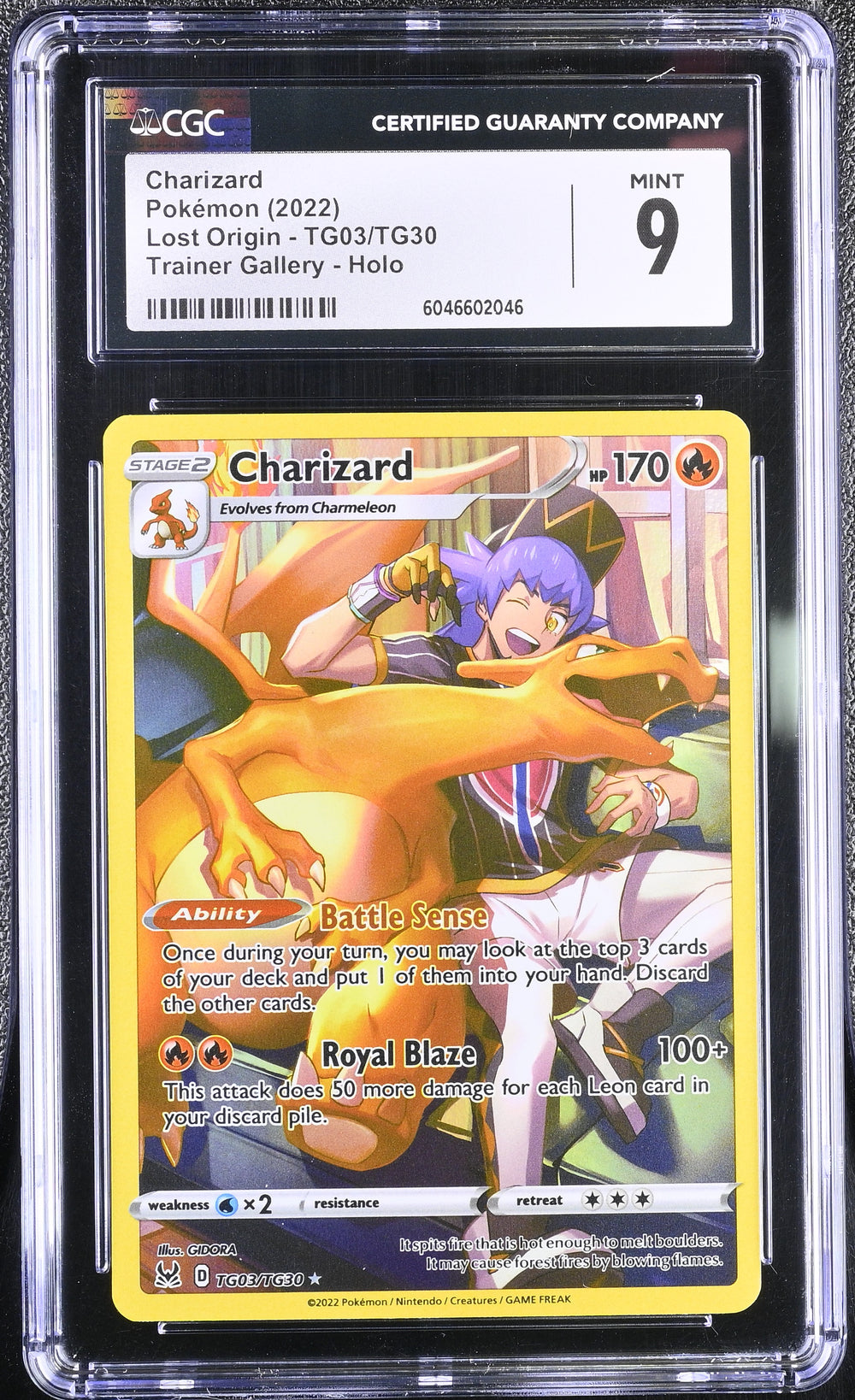 POKEMON TCG: LOST ORIGIN - CHARIZARD - TG03/TG30 (TRAINER GALLERY - HOLO) (ENGLISH) (GRADED / CGC 9) (📌 CONDITION 9.5)