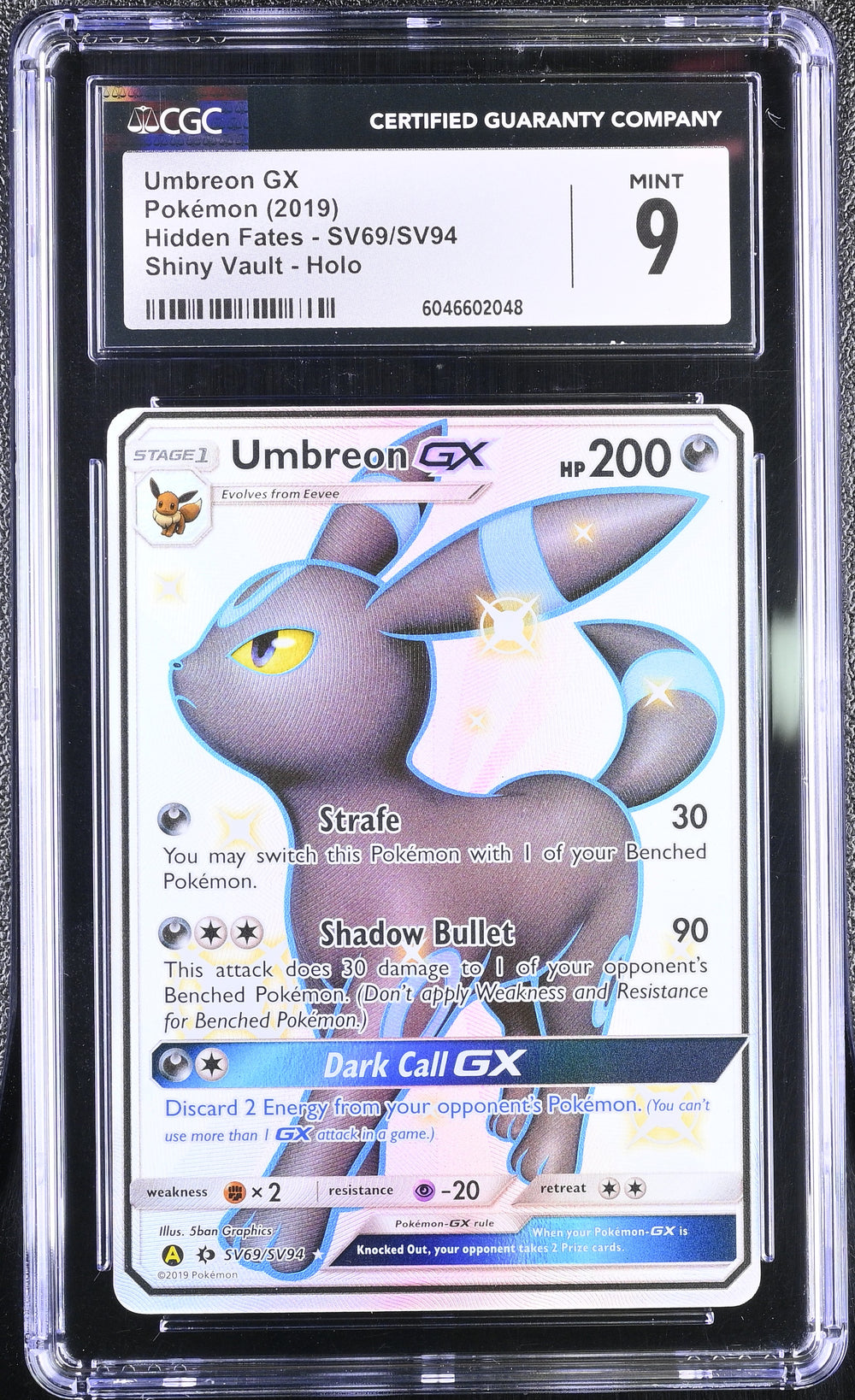 POKEMON TCG: HIDDEN FATES - UMBREON - SV69/SV94 (SHINY VAULT - HOLO) (ENGLISH) (GRADED / CGC 9) (📌 CONDITION 9.5)