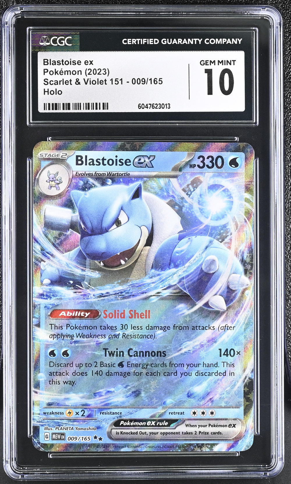 POKEMON TCG: SCARLET & VIOLET 151 - BLASTOISE EX - 009/165 (HOLO) (ENGLISH) (GRADED / CGC 10) (📌 CONDITION 9.5)