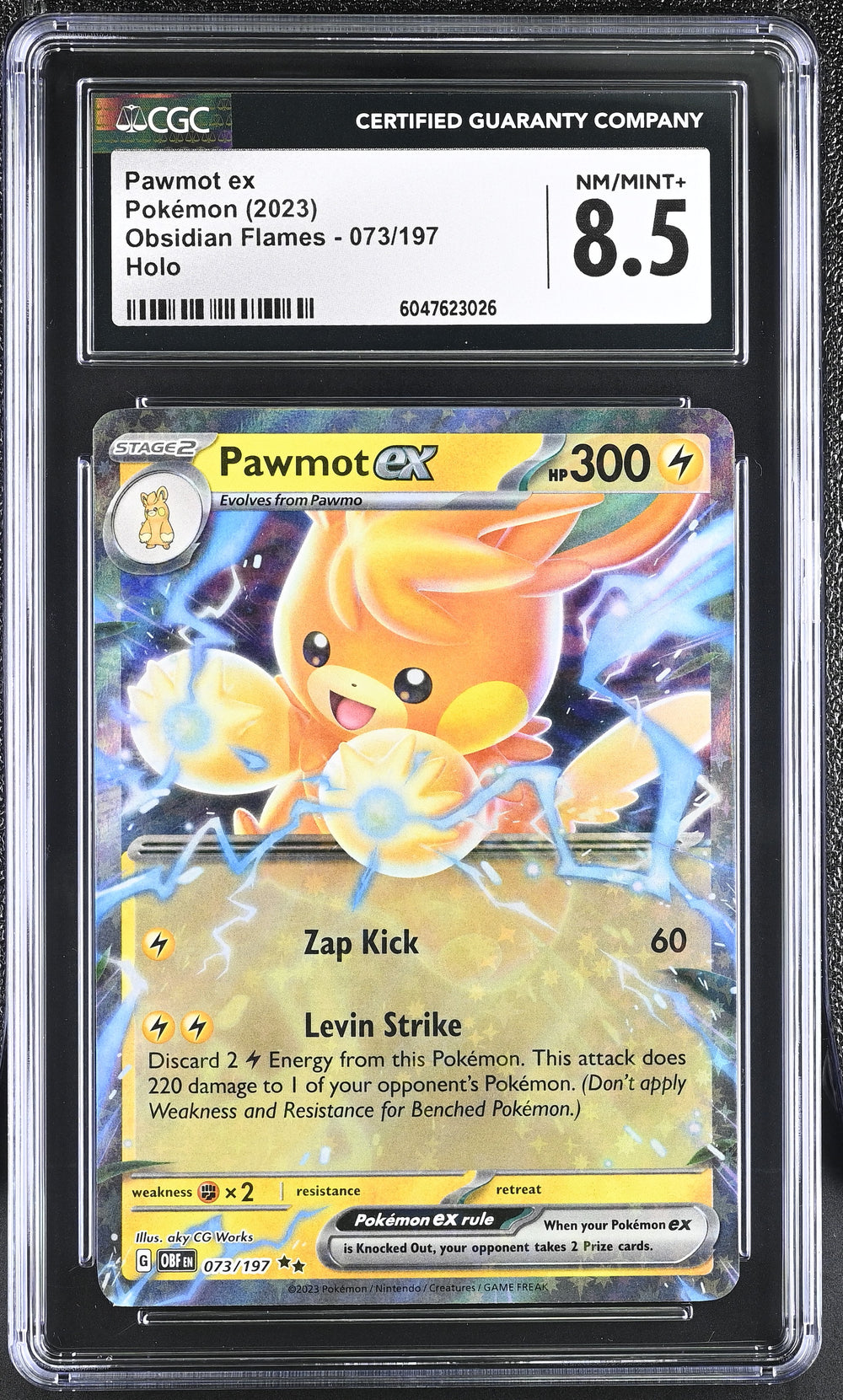 POKEMON TCG: OBSIDIAN FLAMES - PAWMOT EX - 073/197 (HOLO) (ENGLISH) (GRADED / CGC 8.5) (📌 CONDITION 9.5)