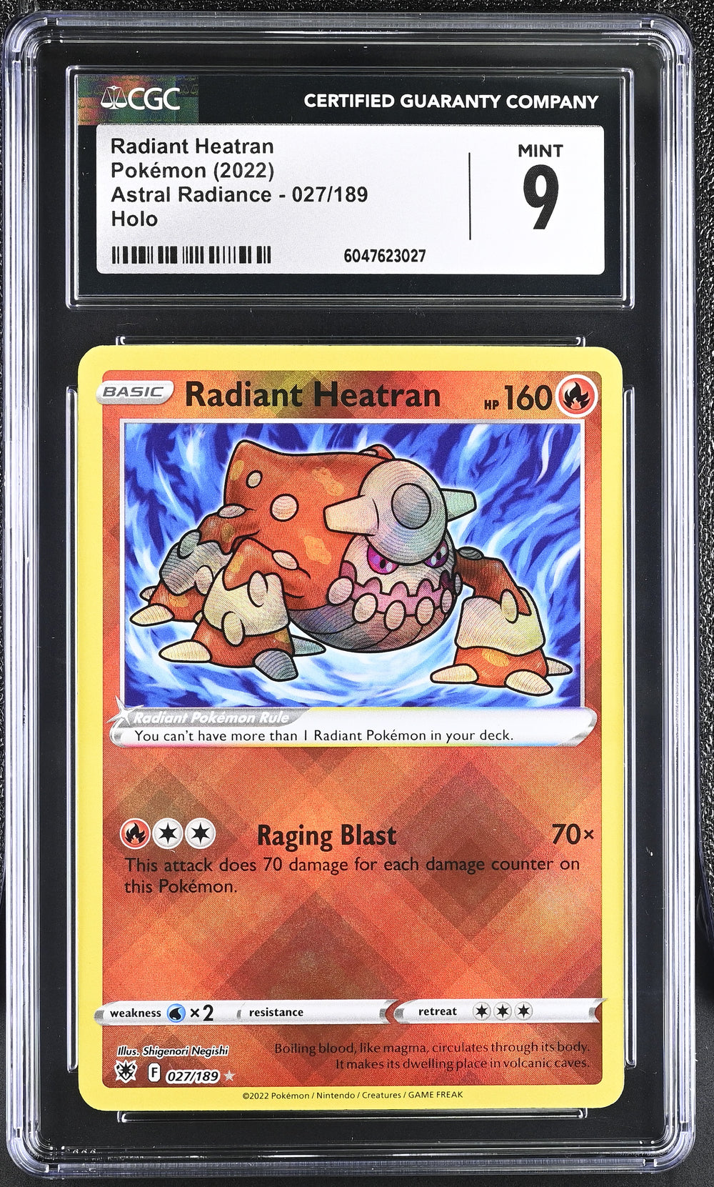 POKEMON TCG: ASTRAL RADIANCE - RADIANT HEATRAN - 027/189 (HOLO) (ENGLISH) (GRADED / CGC 9) (📌 CONDITION 9.5)