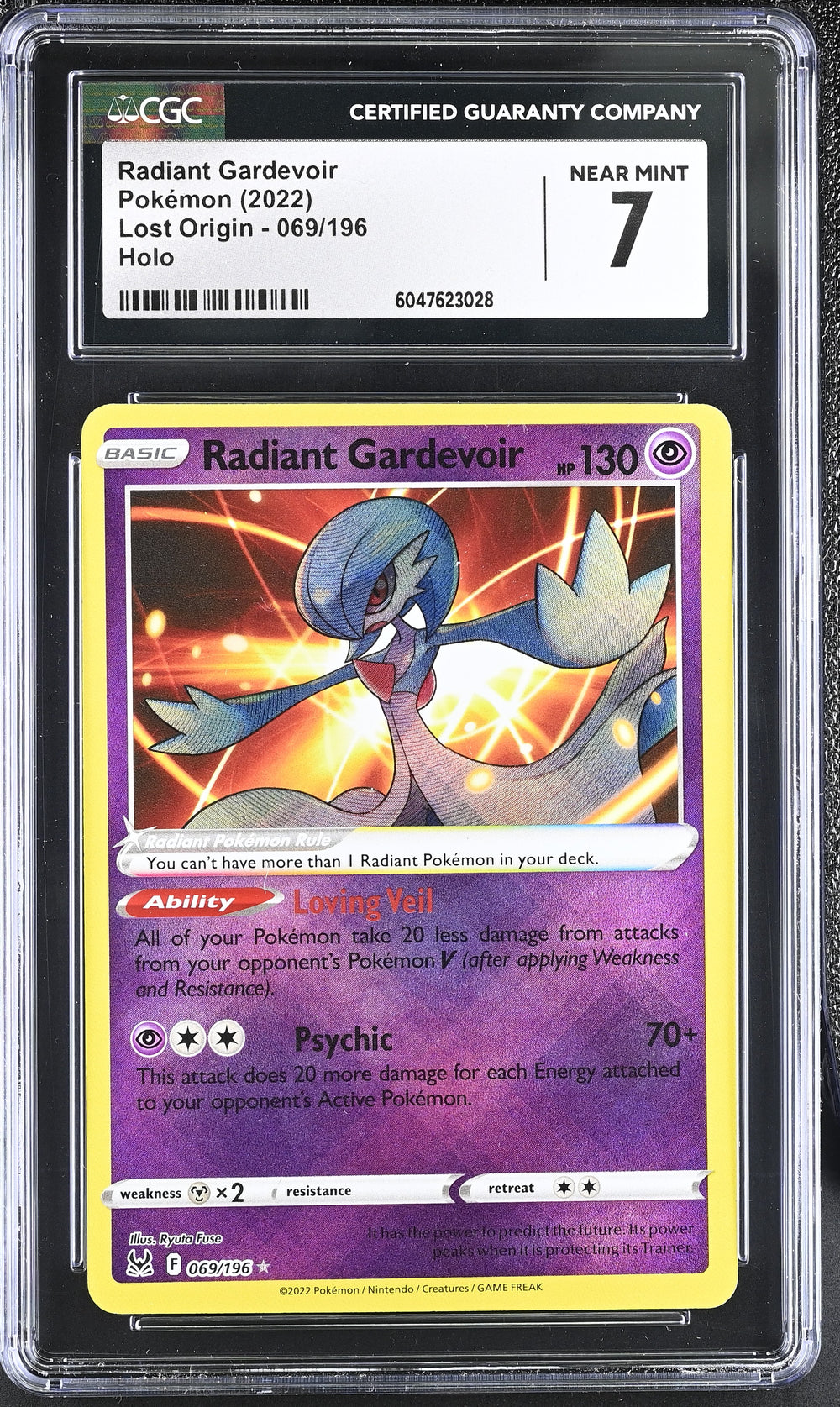 POKEMON TCG: LOST ORIGIN - RADIANT GARDEVOIR - 069/196 (HOLO) (ENGLISH) (GRADED / CGC 7) (📌 CONDITION 9.5)