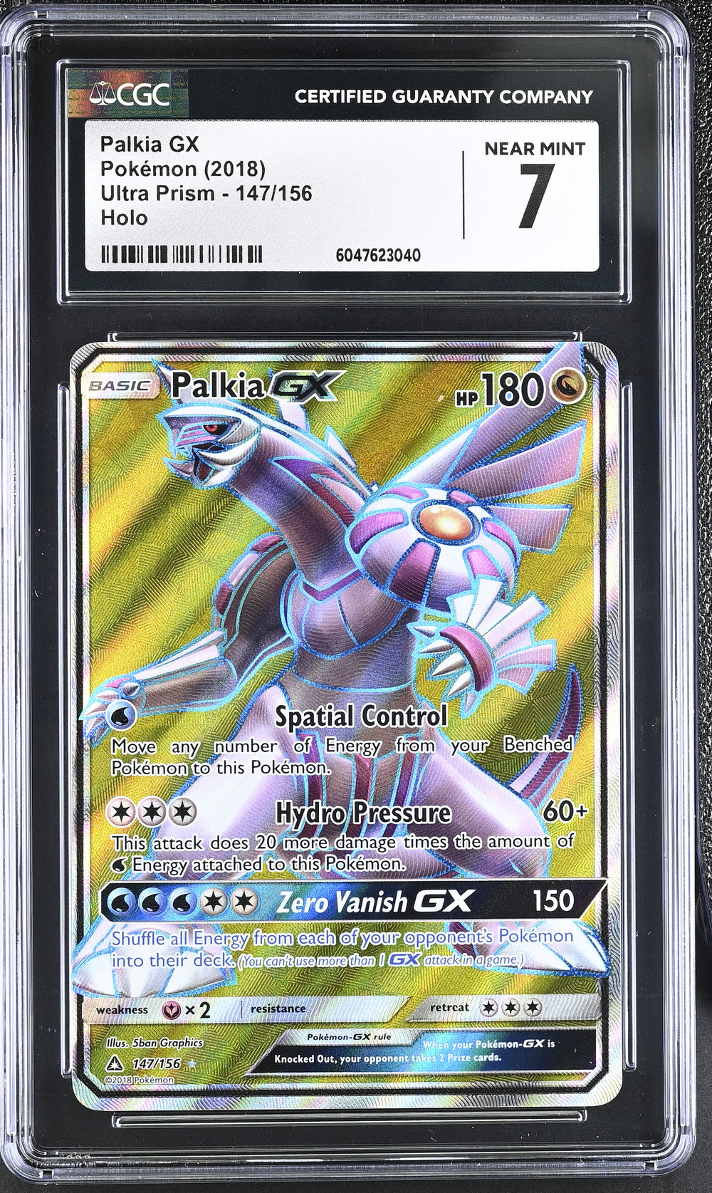 POKEMON TCG: ULTRA PRISM - PALKIA GX - 147/156 (HOLO) (ENGLISH) (GRADED / CGC 7) (📌 CONDITION 9.5)