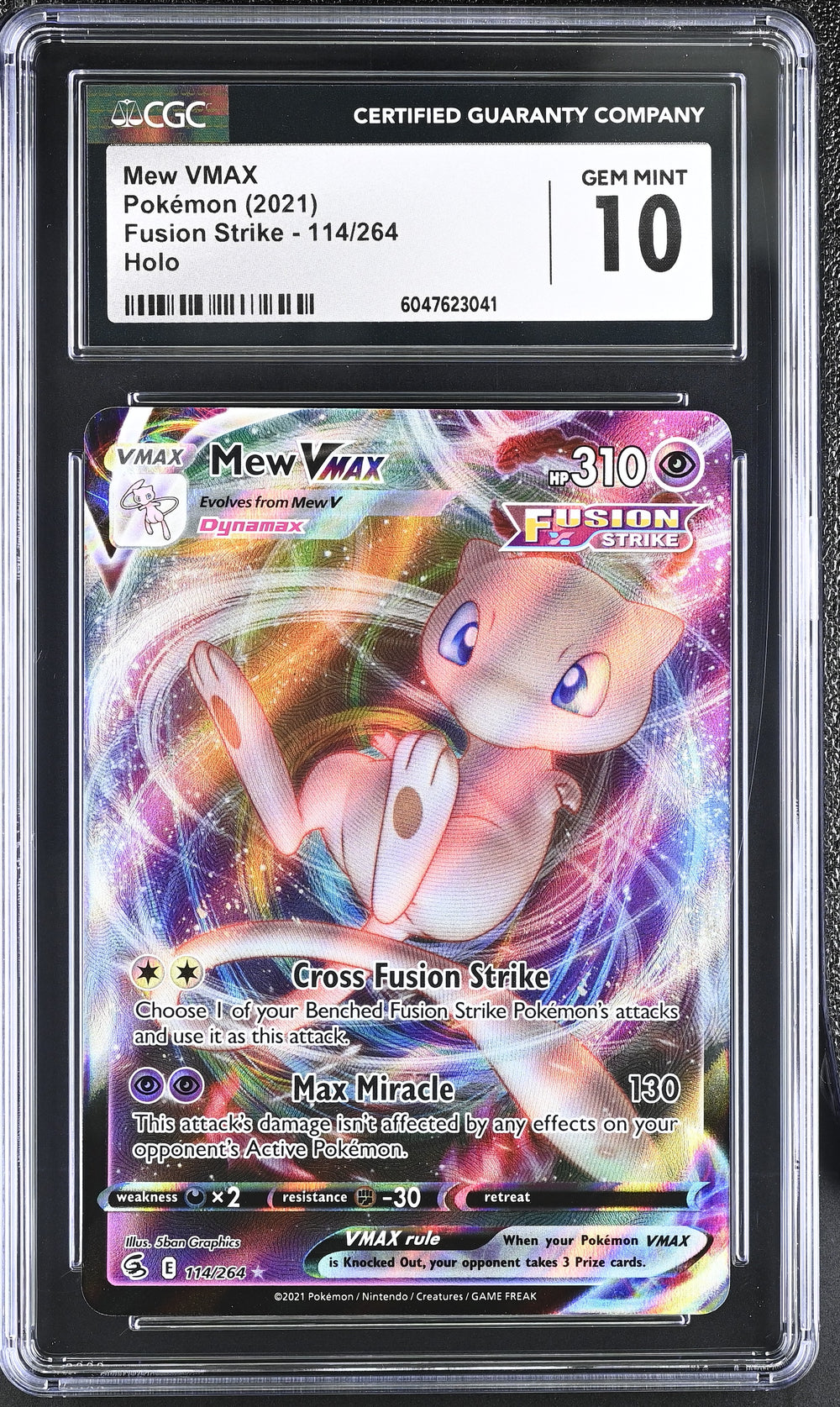 POKEMON TCG: FUSION STRIKE - MEW VMAX - 114/264 (HOLO) (ENGLISH) (GRADED / CGC 10) (📌 CONDITION 9.5)