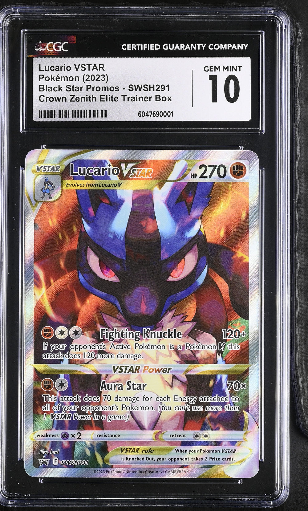 POKEMON TCG: SWORD & SHIELD PROMO - LUCARIO VSTAR - SWSH291 (CROWN ZENITH ETB - HOLO) (ENGLISH) (GRADED / CGC 10) (📌 CONDITION 9.5)