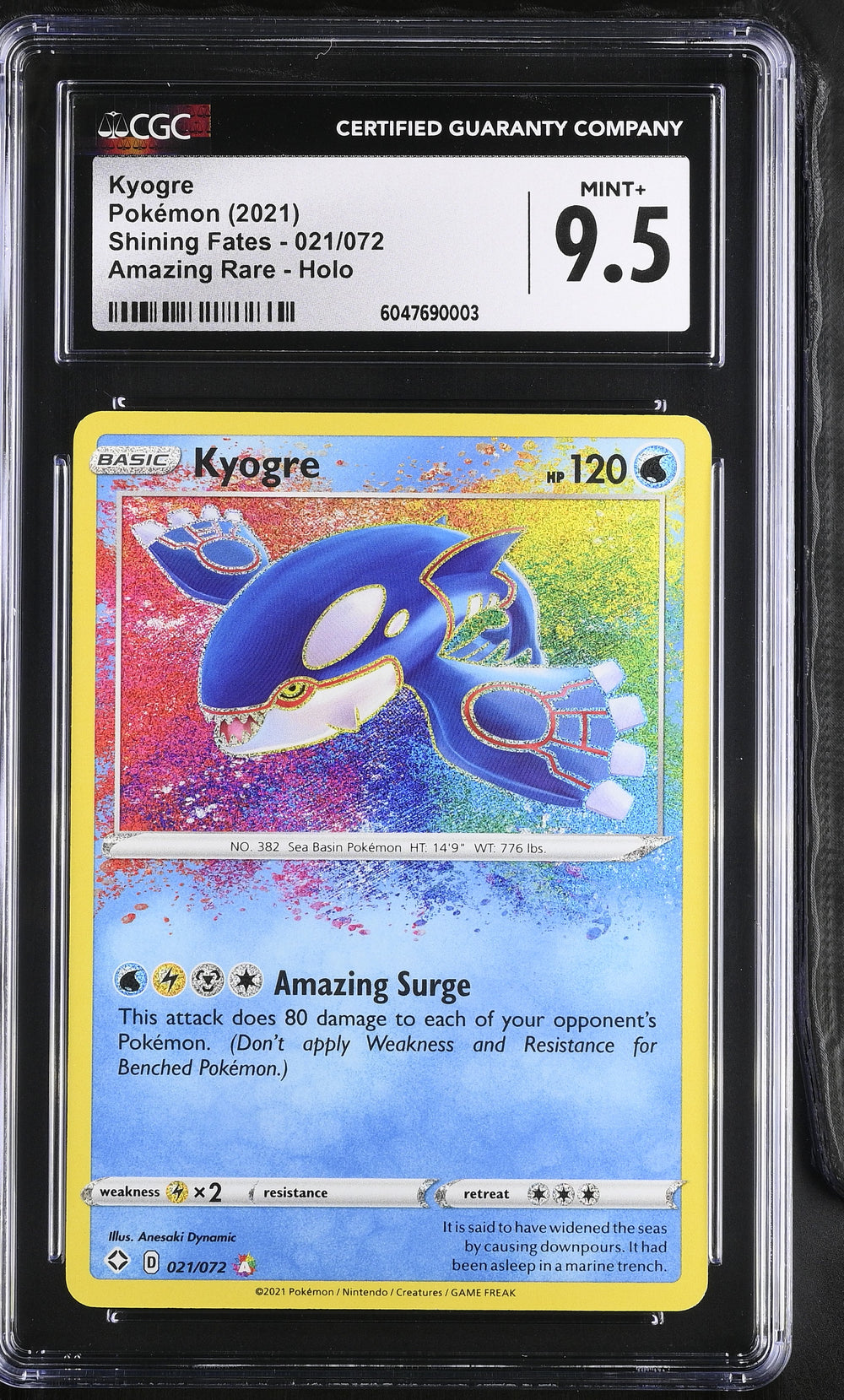 POKEMON TCG: SHINING FATES - KYOGRE - 021/072 (AMAZING RARE - HOLO) (ENGLISH) (GRADED / CGC 9.5) (📌 CONDITION 9.5)