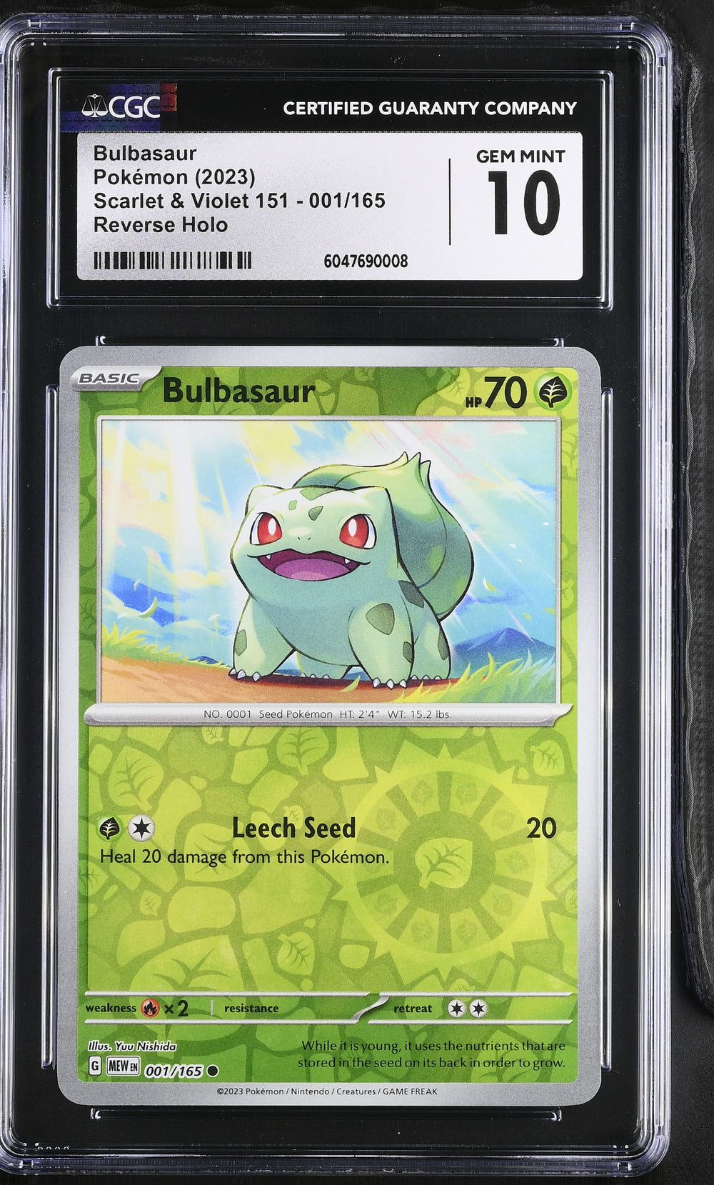 POKEMON TCG: SCARLET & VIOLET 151 - BULBASAUR - 001/165 (REVERSE HOLO) (ENGLISH) (GRADED / CGC 10) (📌 CONDITION 9.5)