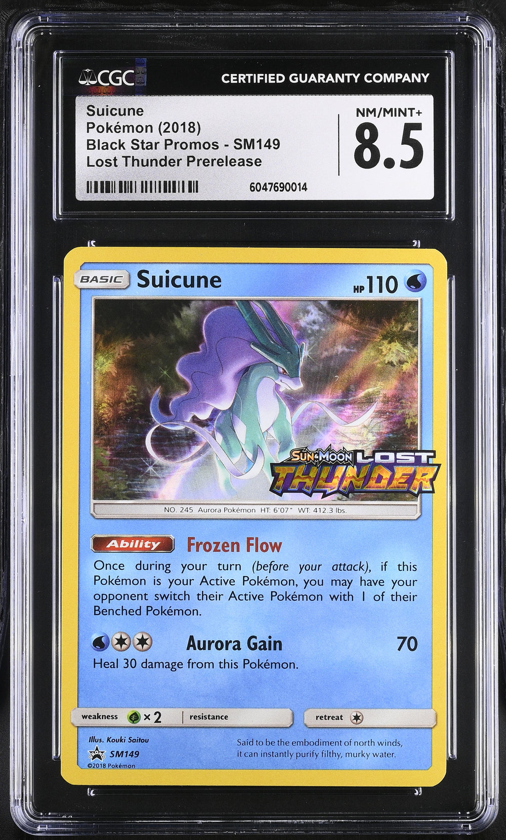POKEMON TCG: SUN & MOON PROMOS - SUICUNE - SM149 (LOST THUNDER PRERELEASE - HOLO) (ENGLISH) (GRADED / CGC 8.5) (📌 CONDITION 9.5)