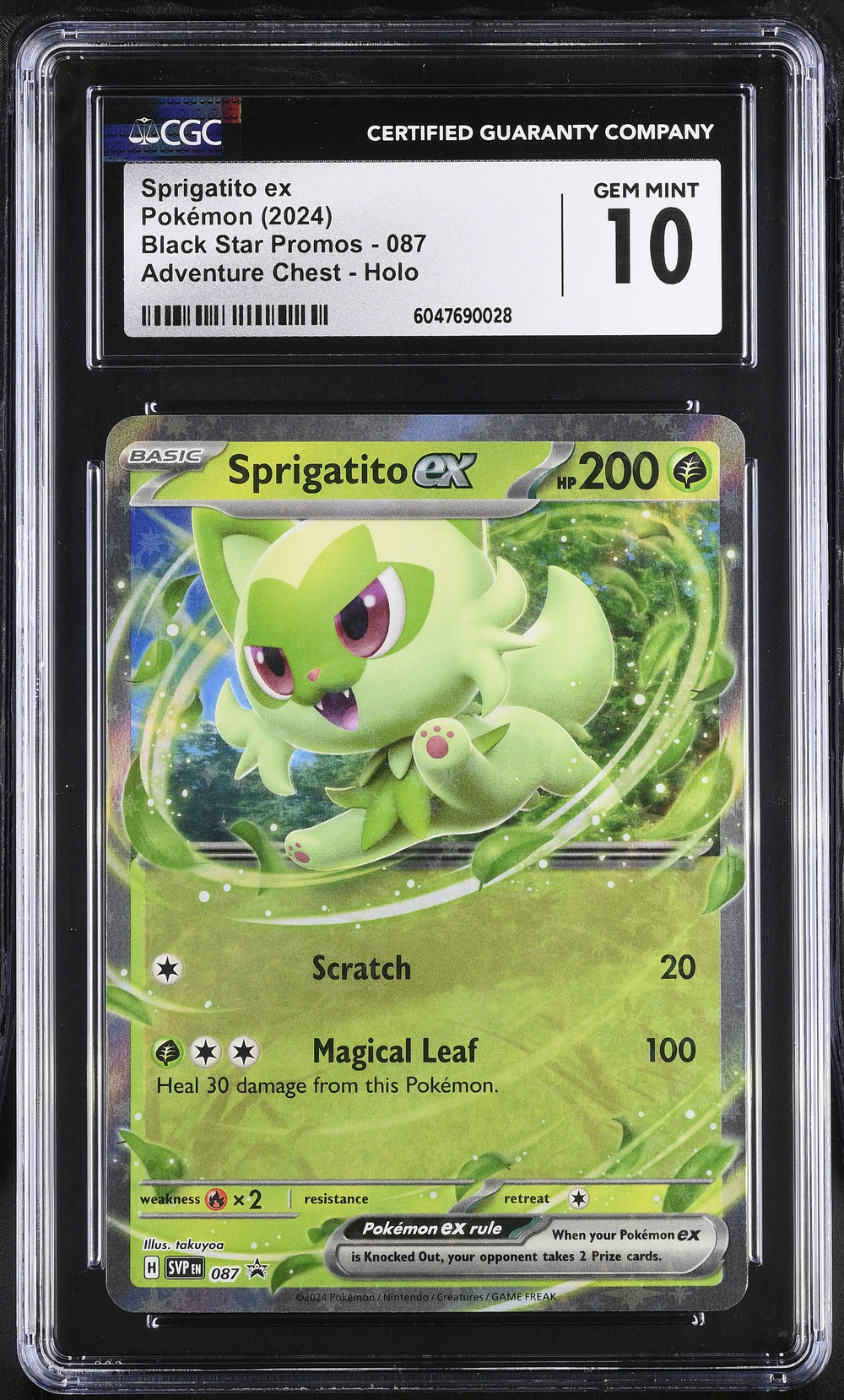 POKEMON TCG: SCARLET & VIOLET PROMOS - SPRIGATITO EX - 087 (ADVENTURE CHEST - HOLO) (ENGLISH) (GRADED / CGC 10) (📌 CONDITION 9.5)