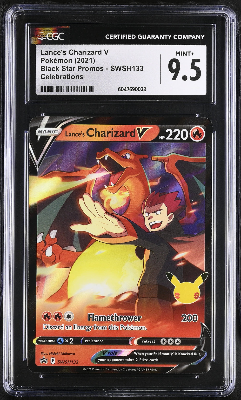 POKEMON TCG: SWORD & SHIELD PROMO - LANCE'S CHARIZARD V - SWSH133 (CELEBRATIONS - HOLO) (ENGLISH) (GRADED / CGC 9.5) (📌 CONDITION 9.5)