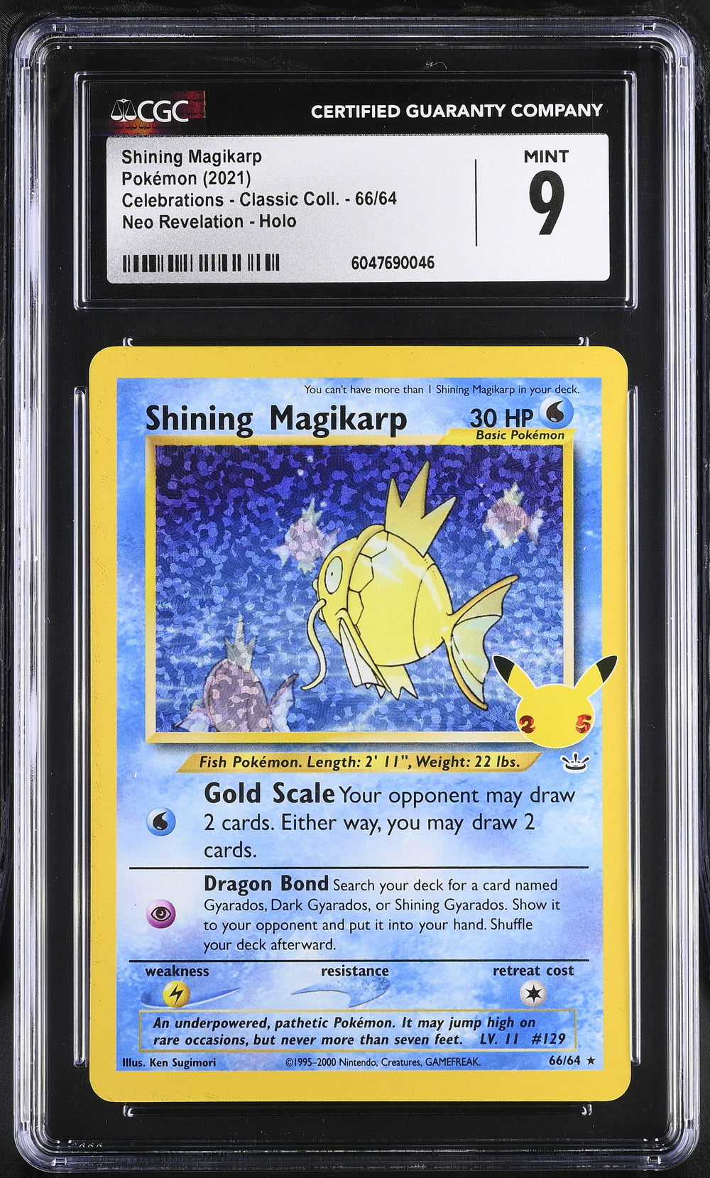 POKEMON TCG: CELEBRATIONS: CLASSIC COLLECTION - SHINING MAGIKARP - 66/64 (NEO REVELATION - HOLO) (ENGLISH) (GRADED / CGC 9) (📌 CONDITION 9.5)