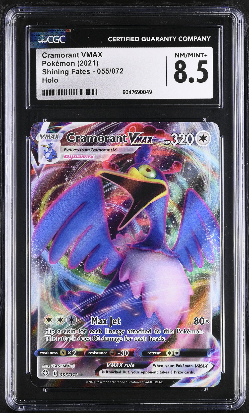 POKEMON TCG: SHINING FATES - CRAMORANT VMAX - 055/072 (HOLO) (ENGLISH) (GRADED / CGC 8.5) (📌 CONDITION 9.5)