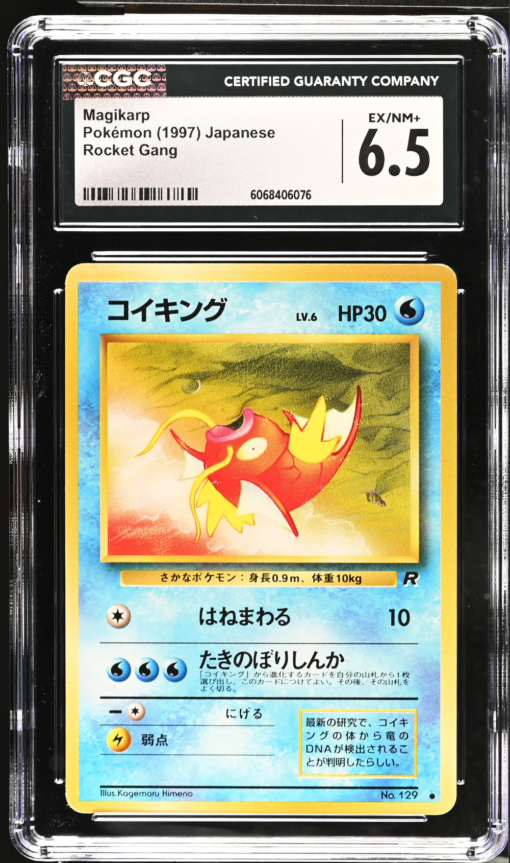 POKEMON TCG: ROCKET GANG - MAGIKARP - 129 (NON-HOLO) (JAPANESE) (GRADED / CGC 6.5) (📌 CONDITION 9.5)