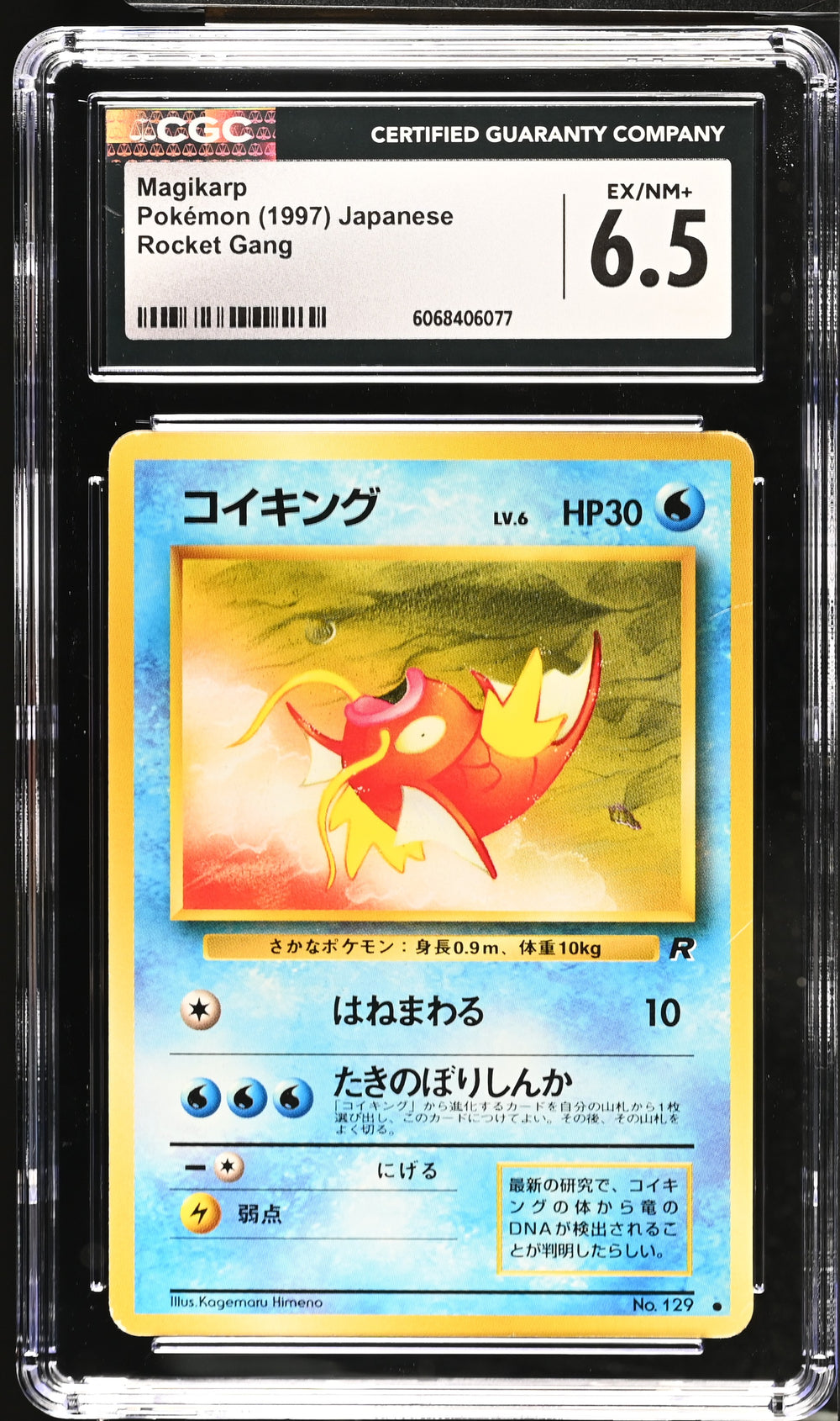 POKEMON TCG: ROCKET GANG - MAGIKARP - 129 (NON-HOLO) (JAPANESE) (GRADED / CGC 6.5) (📌 CONDITION 9.5)