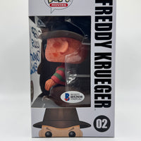 FUNKO POP! MOVIES A NIGHTMARE ON ELM STREET: GLOW FREDDY KRUEGER #02 (GLOW CHASE) (SIGNED / AUTOGRAPHED BY ROBERT ENGLUND) (BECKETT COA) (3 LANGUAGE RELEASE) (JJL 180404) (📌 CONDITION 8.0)