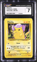 
              POKEMON TCG: BASE SET - PIKACHU - 58/102 (NON-HOLO) (ENGLISH) (GRADED / CGC 7) (📌 CONDITION 9.5)
            