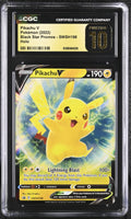 
              POKEMON TCG: BLACK STAR PROMOS - PIKACHU V - SWSH198 (HOLO) (ENGLISH) (GRADED / TOP POP / CGC PRISTINE 10) (📌 CONDITION 9.5)
            