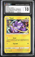 
              POKEMON TCG: BLACK STAR PROMOS - TOXEL - SWSH209 (ASTRAL RADIANCE 1-PACK BLISTER - COSMOS HOLO) (ENGLISH) (GRADED / TOP POP / CGC 10) (📌 CONDITION 9.5)
            