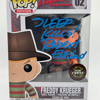 FUNKO POP! MOVIES A NIGHTMARE ON ELM STREET: GLOW FREDDY KRUEGER #02 (GLOW CHASE) (SIGNED / AUTOGRAPHED BY ROBERT ENGLUND) (BECKETT COA) (3 LANGUAGE RELEASE) (JJL 180404) (📌 CONDITION 8.0)