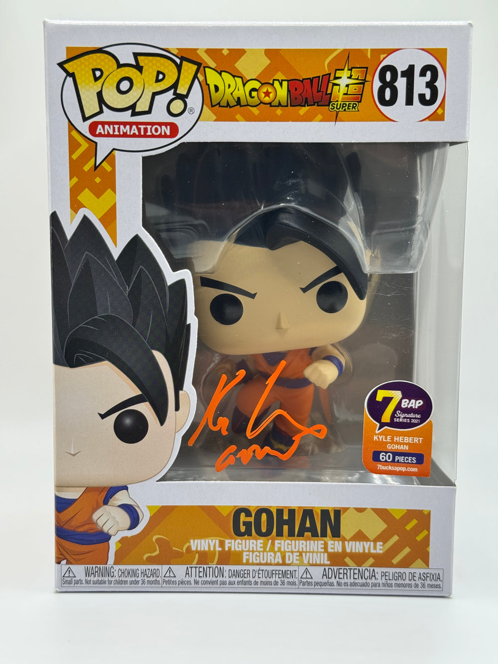 FUNKO POP! ANIMATION DRAGON BALL SUPER: GOHAN #813 (SIGNED / AUTOGRAPHED BY KYLE HEBERT) (7BAP SIGNITURE SERIES / LE 60) (JSA COA) (📌CONDITION 9.5)