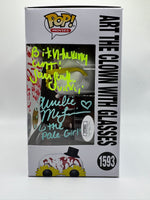 
              FUNKO POP! MOVIES TERRIFIER: ART THE CLOWN W/ GLASSES #1593 (CHASE) (FUNKO-SHOP EXCLUSIVE STICKER) (SIGNED / AUTOGRAPED BY DAMIEN LEONE / DAVID HOWARD THORNTON / SAMANTHA SCAFFIDI / AMELIE MCLAIN) (JSA CERTIFIED) (📌 CONDITION 9.5)
            