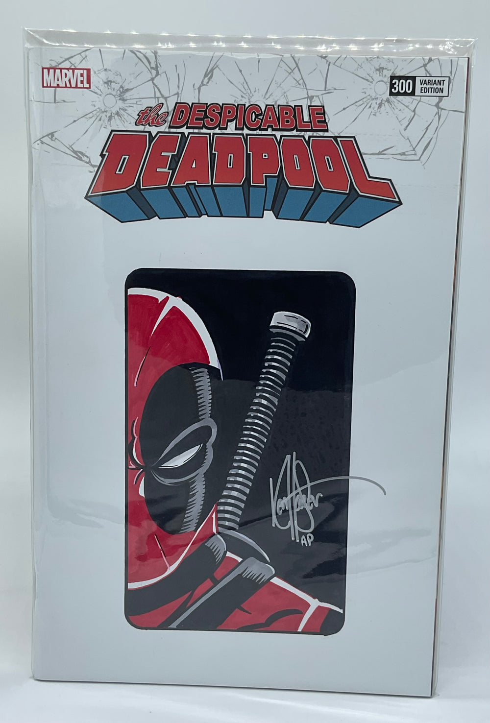 MARVEL COMICS THE DESPICABLE DEADPOOL ISSUE #300 VOL #1 (BLANK COVER VARIANT) (DEADPOOL CUSTOM ART BY KEN HAESER) (ARTIST PROOF) (JULY 2018)