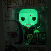 FUNKO POP! MOVIES SAW: BLOODY GLOW BILLY #52 (LE 2,500) (2014 SDCC EXCLUSIVE STICKER) (📌 CONDITION 5.5 / 6.0)