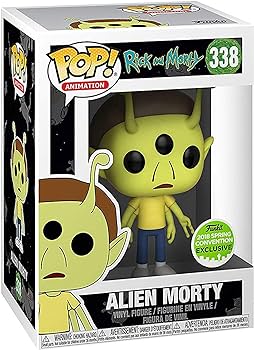 FUNKO POP! ANIMATION RICK AND MORTY: ALIEN MORTY #338 (2018 SPRING CONVENTION STICKER) (📌CONDITION 9.0/9.5)