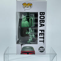 FUNKO POP! STAR WARS GREEN CHROME BOBA FETT #297 (2019 SDCC EXCLUSIVE STICKER)